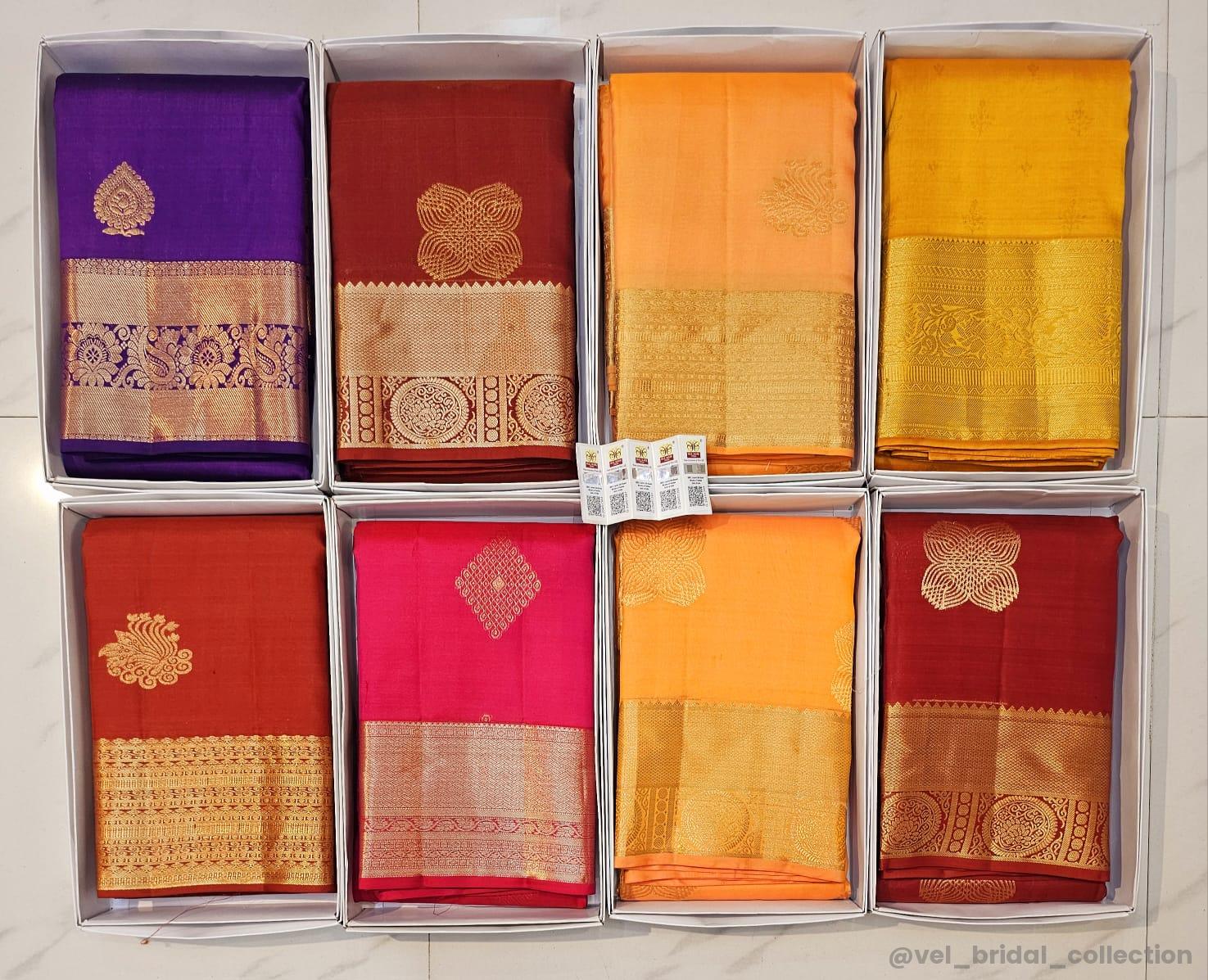 KANCHIPURAM PURE SILK IN FANCY GAP BORDER SAREES