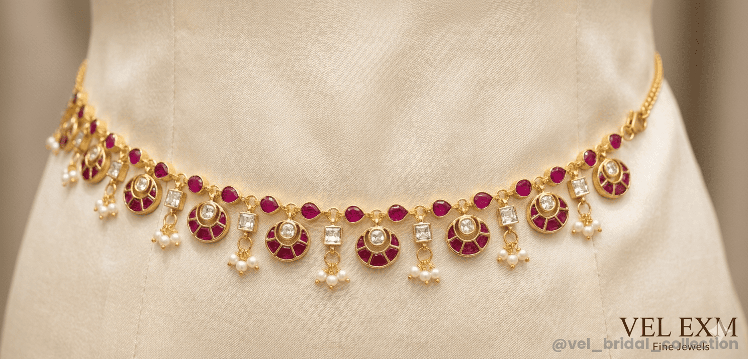 Ruby White Hip Chain