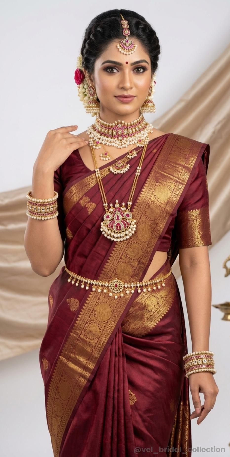 Kundan Ruby White Combo Set
