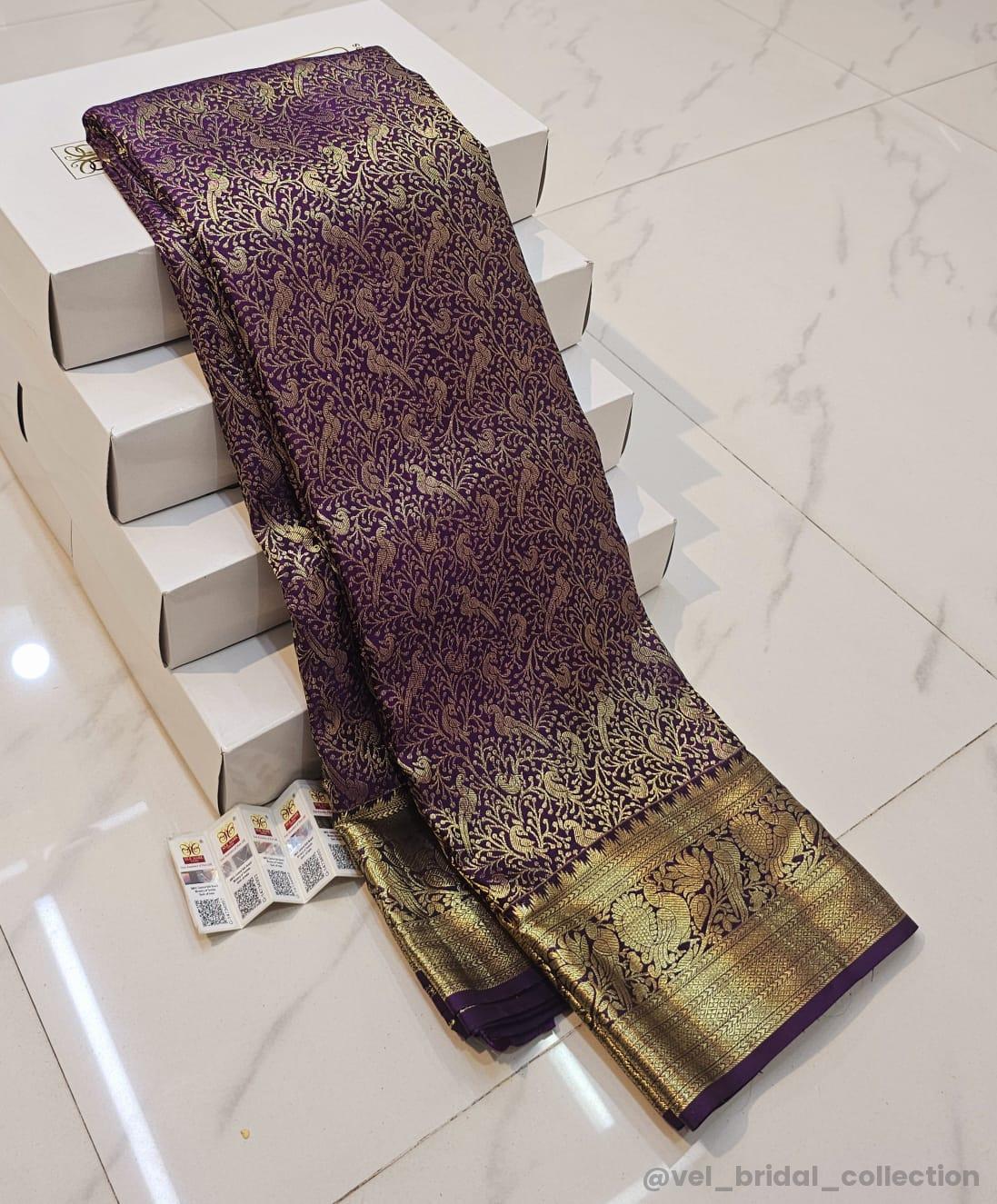 KANCHIPURAM PURE SILK IN HANDLOOM SINGLE TISSUE BRIDAL SAREES