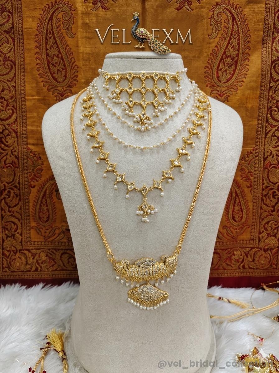 kundan layer string and pendant bridal haram set