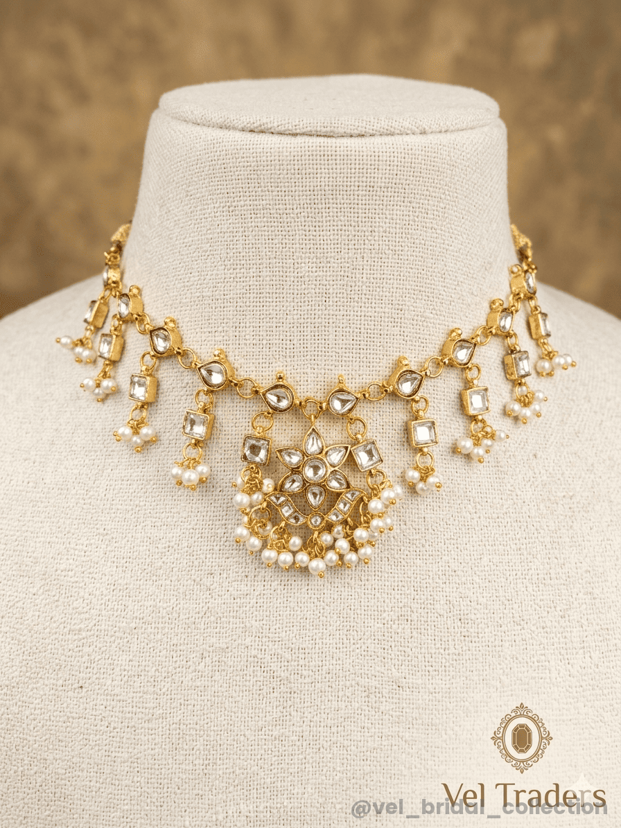 White kundan necklace